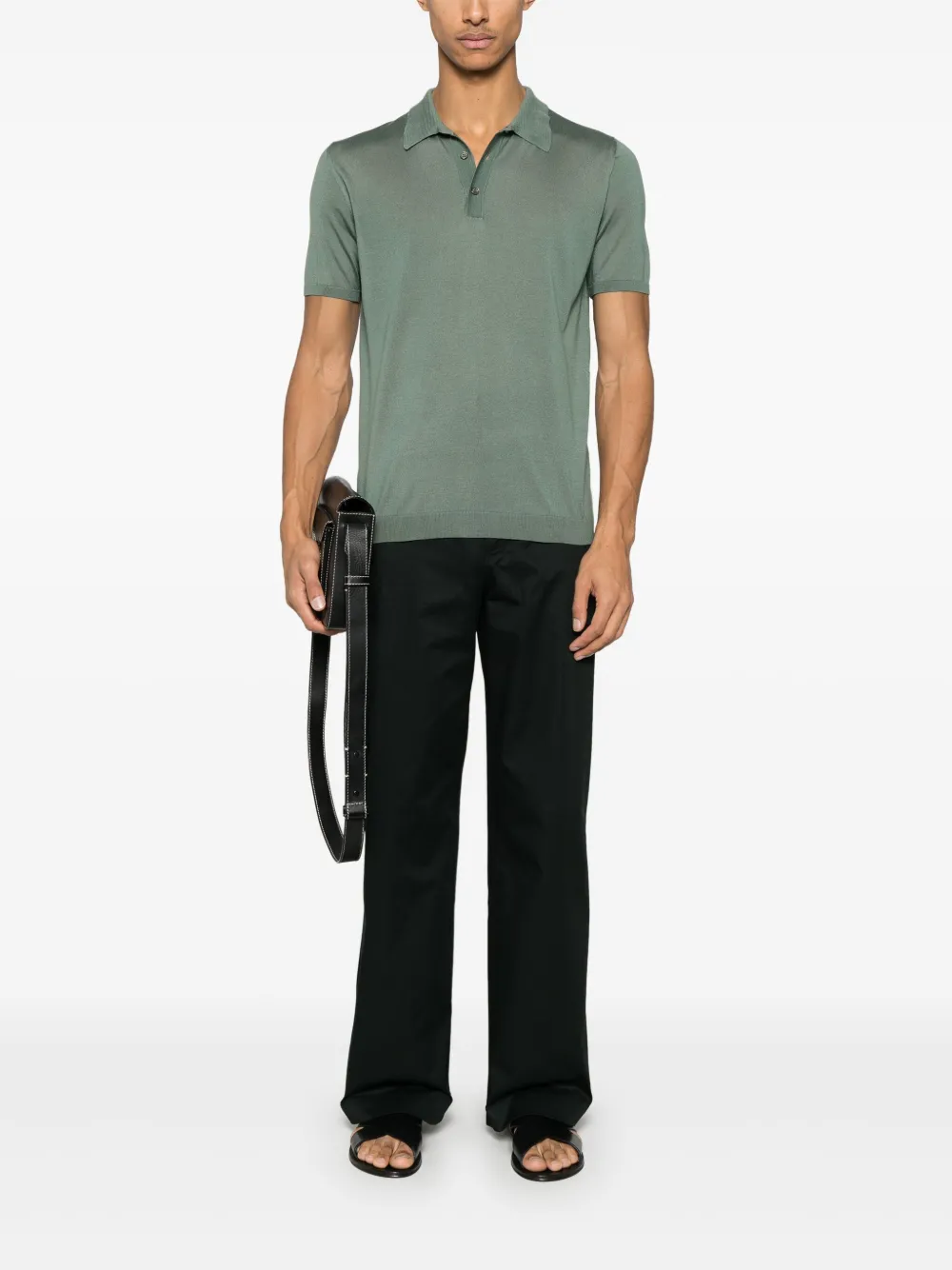 Roberto Collina silk polo shirt - Groen