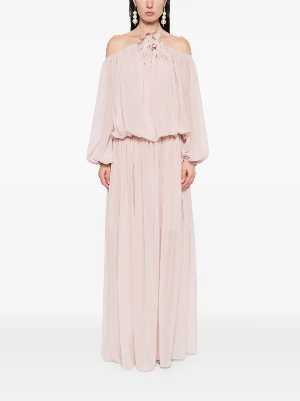 VIP【関税送料無料】希少 BLUMARINE PINK MAXI DRESS Ruffle cotton and silk maxi dress in pink - Blumarine
