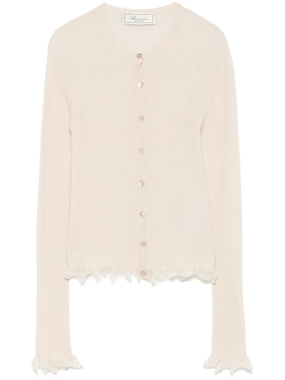 ruffled-trim cardigan