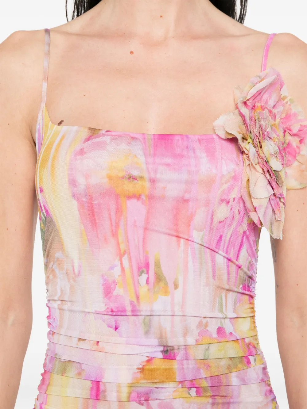 Blumarine Maxi-jurk met bloemenprint Roze