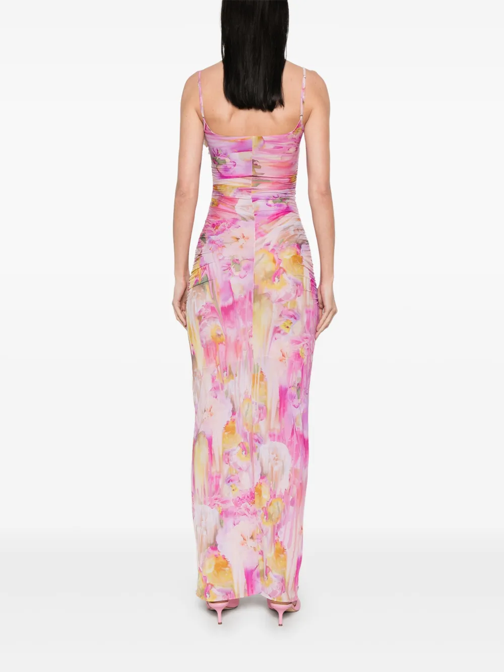 Blumarine Maxi-jurk met bloemenprint Roze