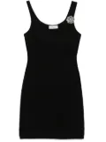 Blumarine floral-brooch mini dress - Black