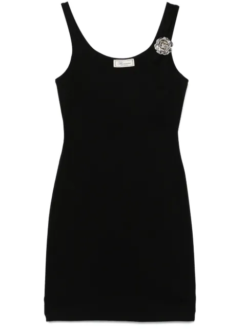 Blumarine floral-brooch mini dress