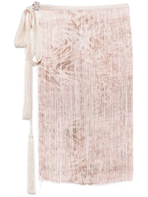 Blumarine falda corta con flecos