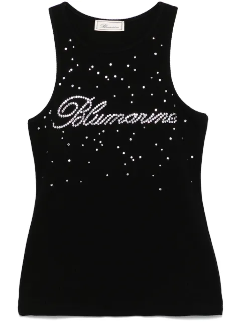 Blumarine crystal-logo tank top