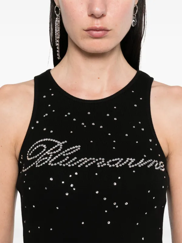 【新品タグ付】Blumarine ブルマリン　スワロフスキー　フリルトップス38 新品タグ付】Blumarine ブルマリン スワロフスキー フリル