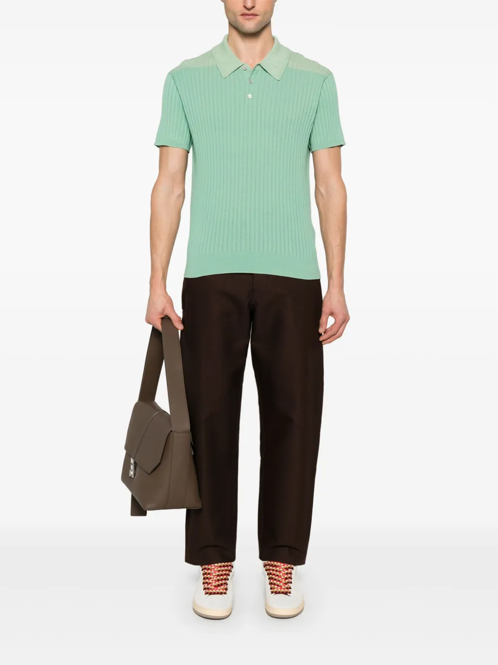 Paul Smith Ribgebreid poloshirt - Groen