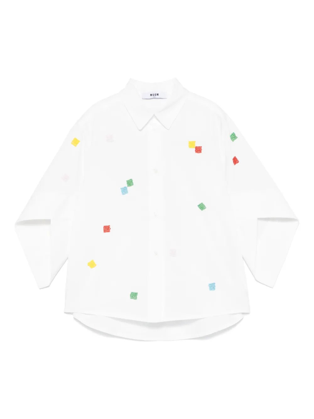 MSGM Kids ビーズトリム シャツ - ホワイト MSGM Kids ビーズトリム シャツ - ホワイト