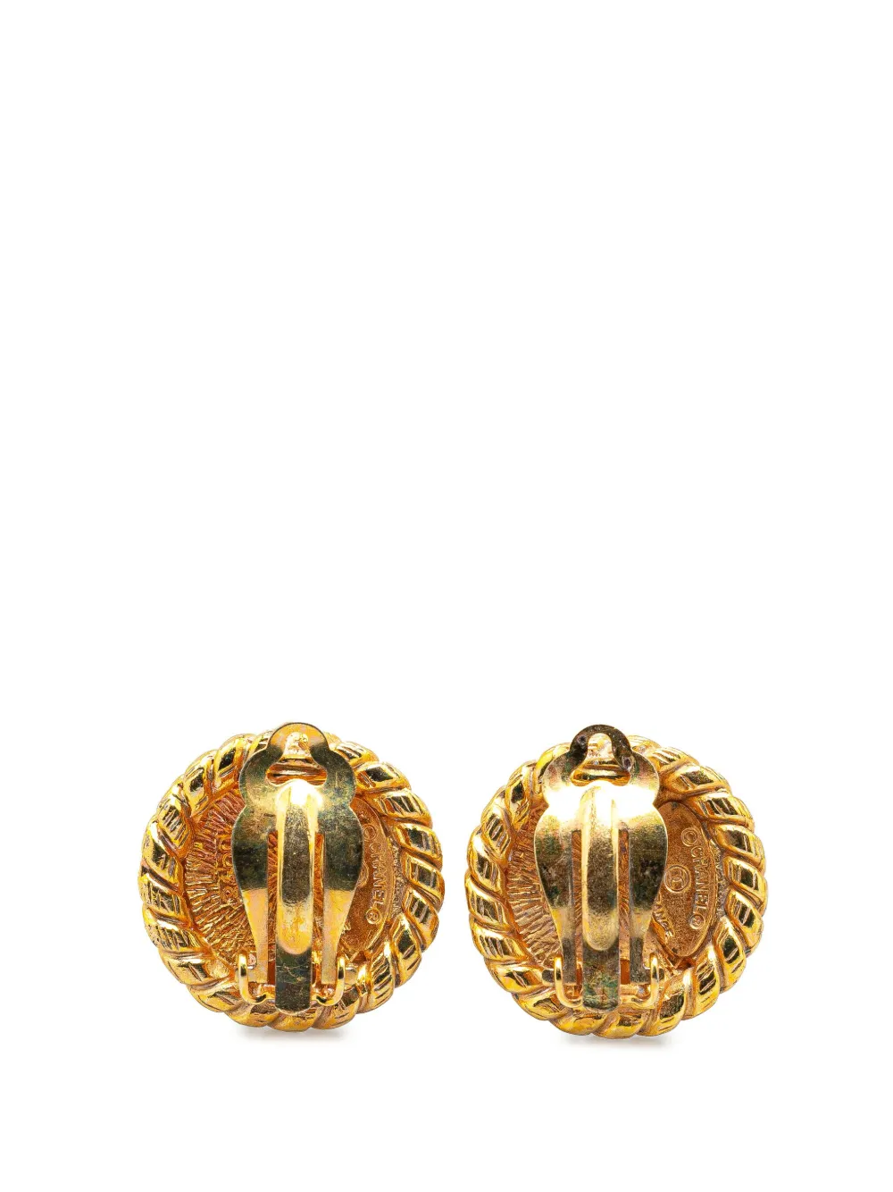 CHANEL Pre-Owned 1970-1980 Gold-Plated CC Clip On Earrings costume earrings - Goud