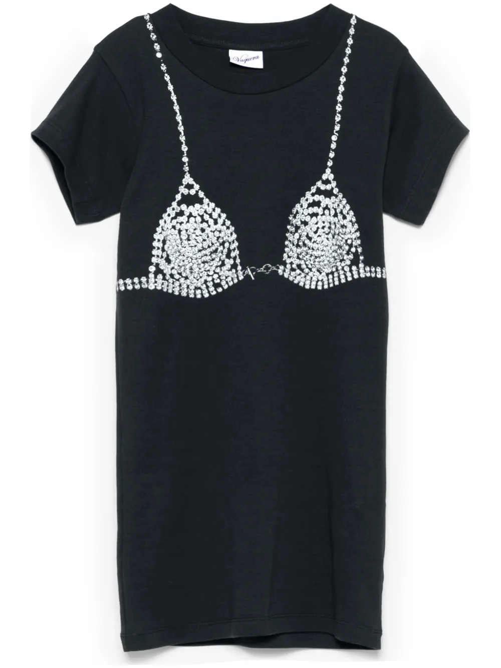 Vaquera bra-print T-shirt – Black