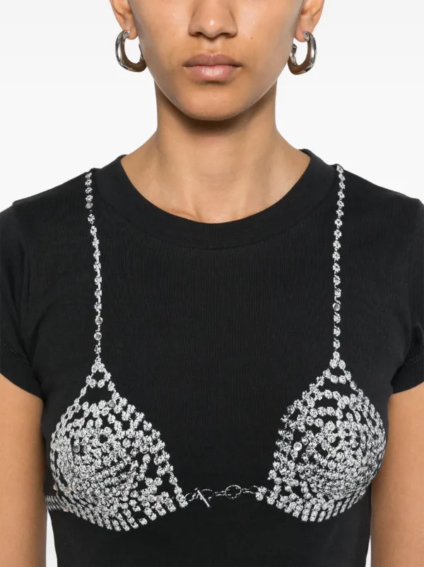 Vaquera bra-print T-shirt | Black | FARFETCH
