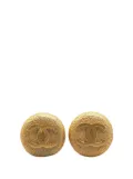 CHANEL Pre-Owned 1994 Gold Plated CC Clip On Earrings costume earrings