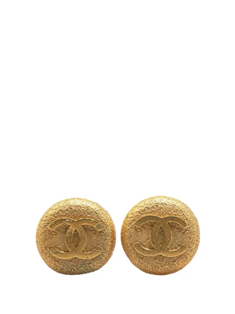 CHANEL Pre-Owned 1994 Gold Plated CC Clip On Earrings costume earrings