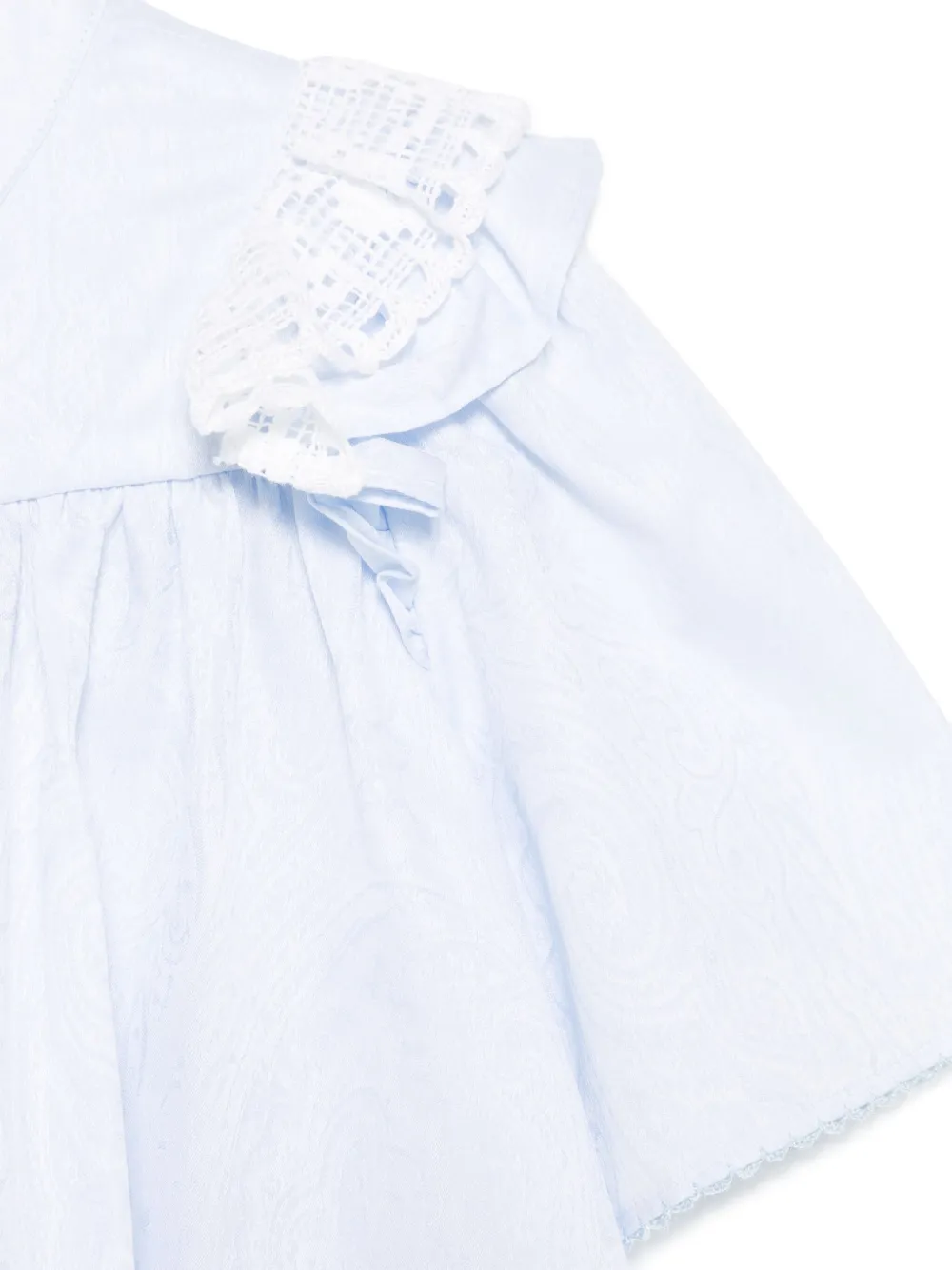 ETRO KIDS Shirt met paisley-jacquard Blauw
