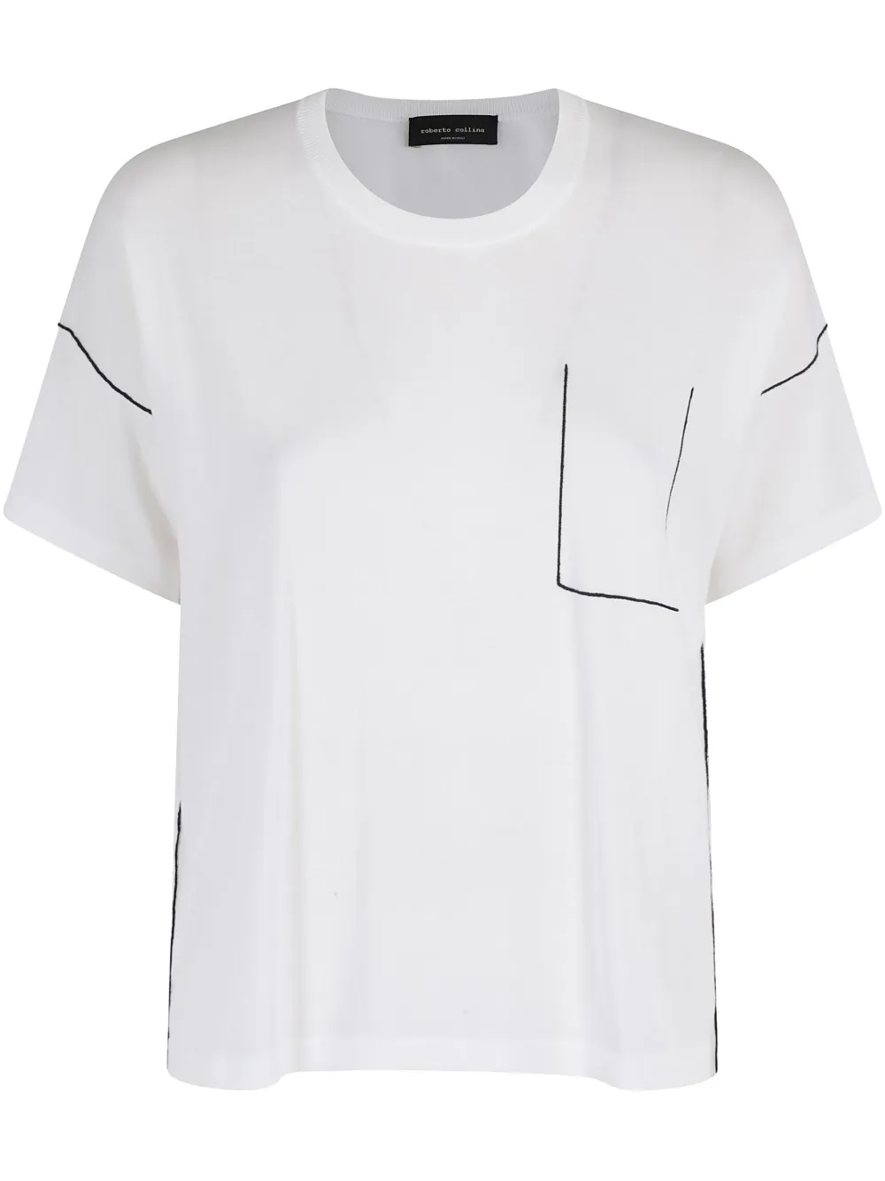Roberto Collina コントラストトリム Tシャツ - ホワイト Roberto Collina コントラストトリム Tシャツ - ホワイト