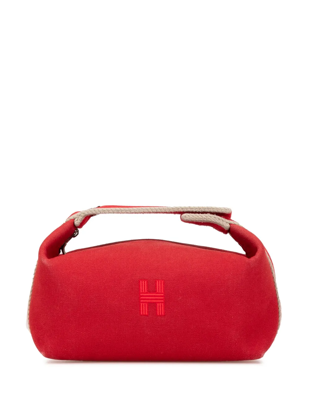 Hermès Pre-Owned 2020-2024 スモール トワル ブリッド ア ブラック バニティバッグ - レッド Hermès Pre-Owned 2020-2024 スモール トワル ブリッド ア ブラック バニティバッグ - レッド