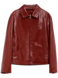 Gucci rear elasticated leather jacket - Red