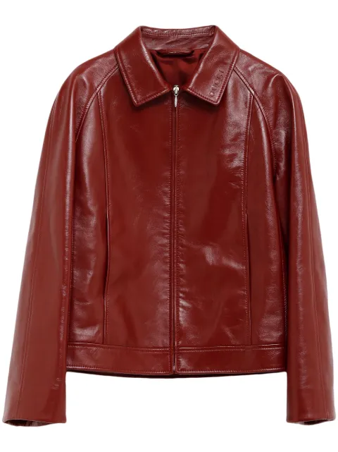 Gucci rear elasticated leather jacket 