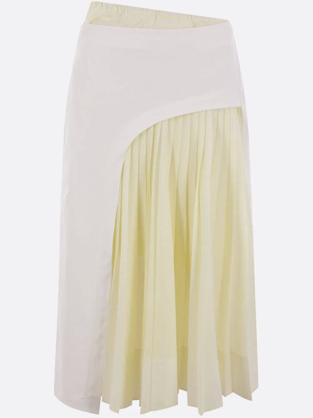 Plan C Panelled Pleated Skirt In White