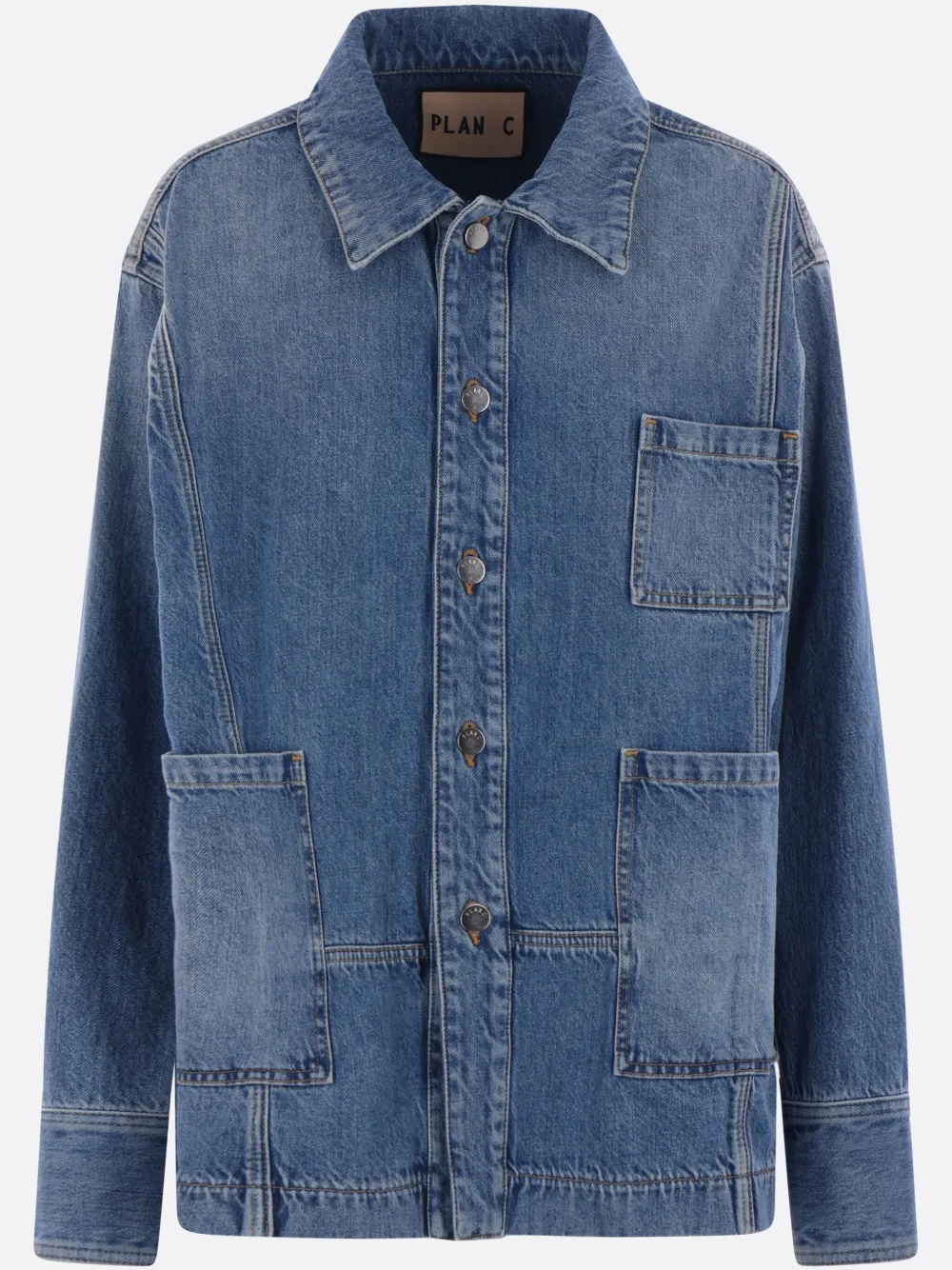 PLAN C BUTTON-UP DENIM JACKET