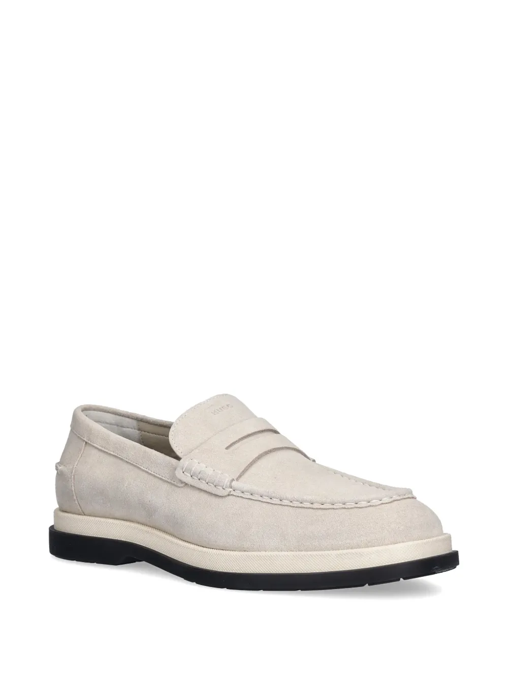 HUGO penny-slot suede loafers - Beige