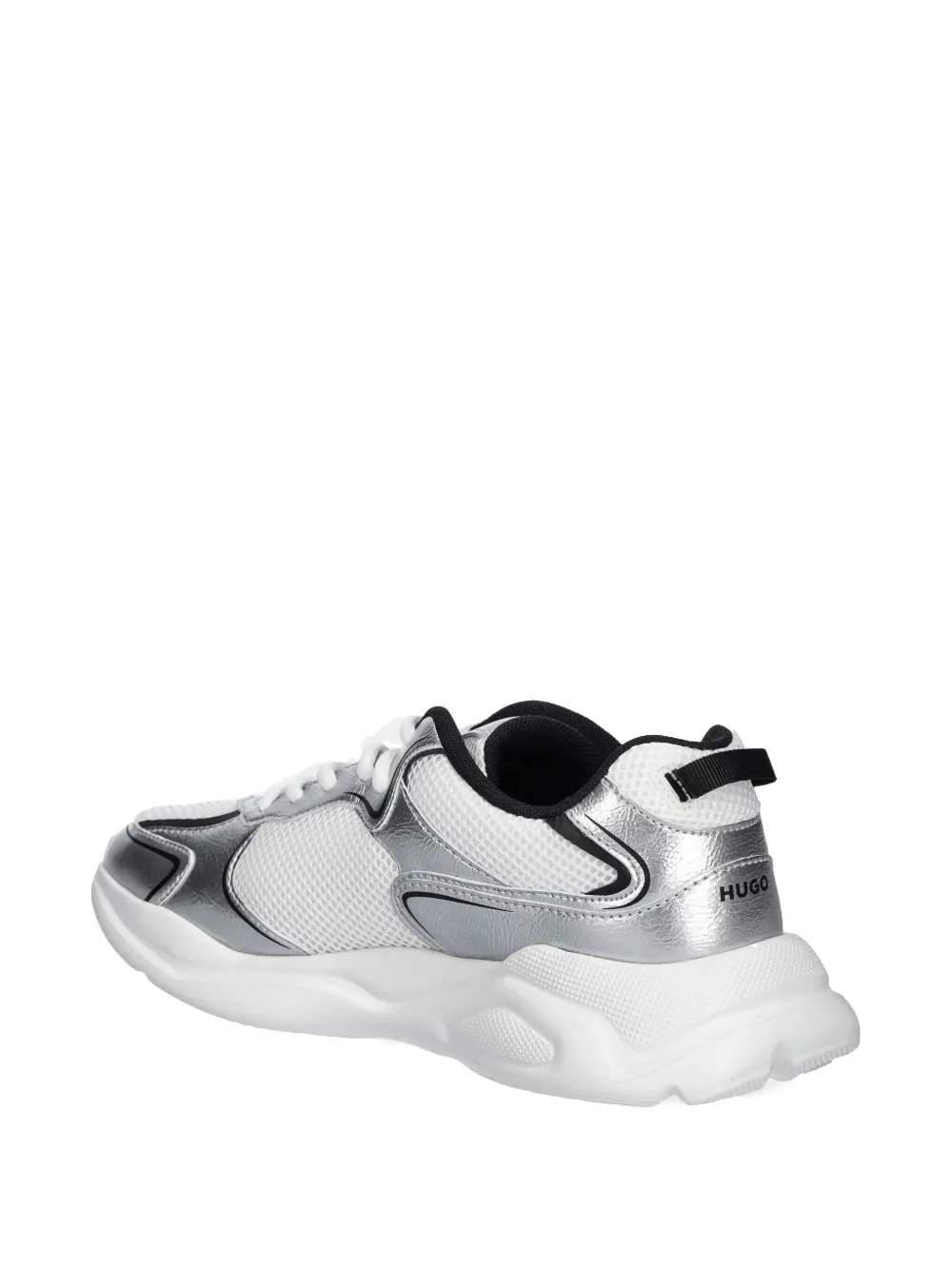Hugo Boss Metallic-finish Sneakers In Silver