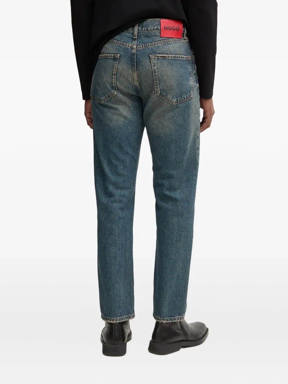 HUGO Jeans met vervaagd effect Blauw
