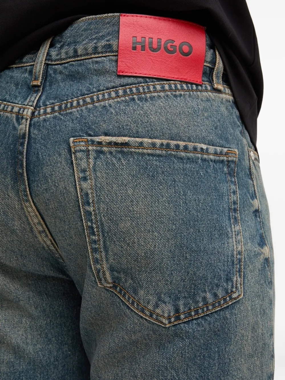 HUGO Jeans met vervaagd effect Blauw