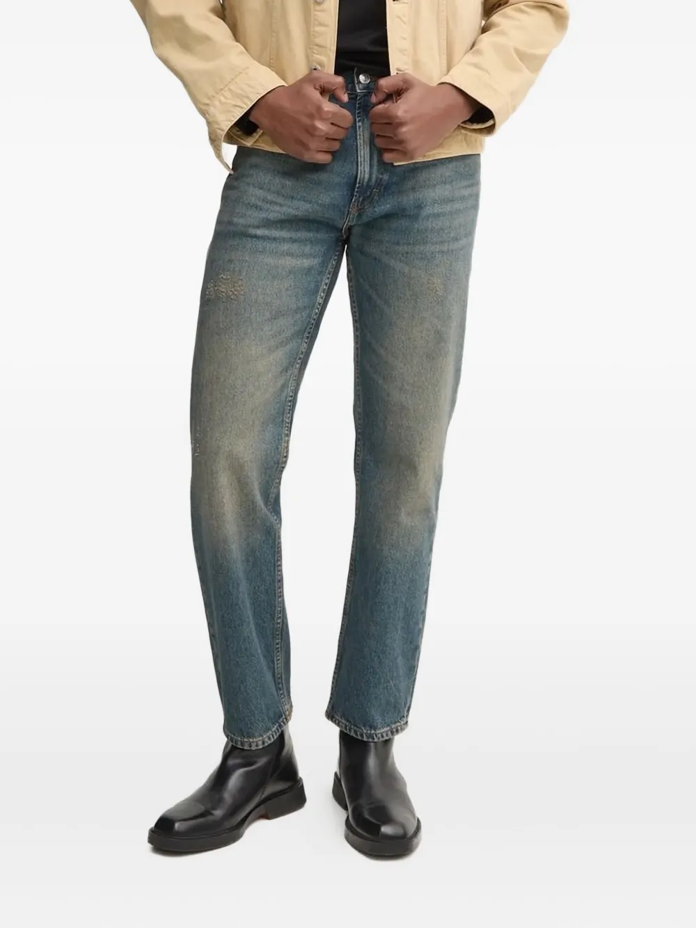 HUGO faded-effect jeans Blauw