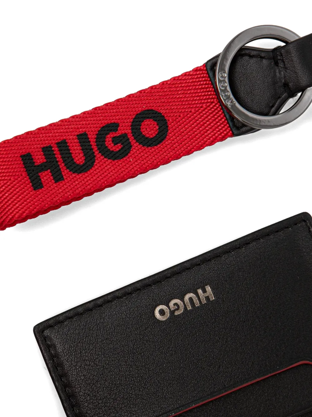 HUGO Pasjeshouder met logo-stempel Zwart