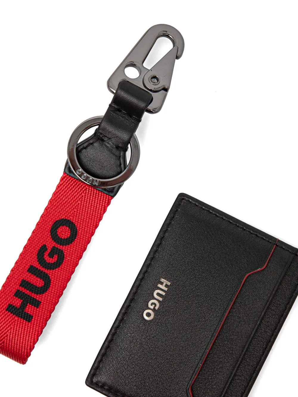 HUGO Pasjeshouder met logo-stempel Zwart