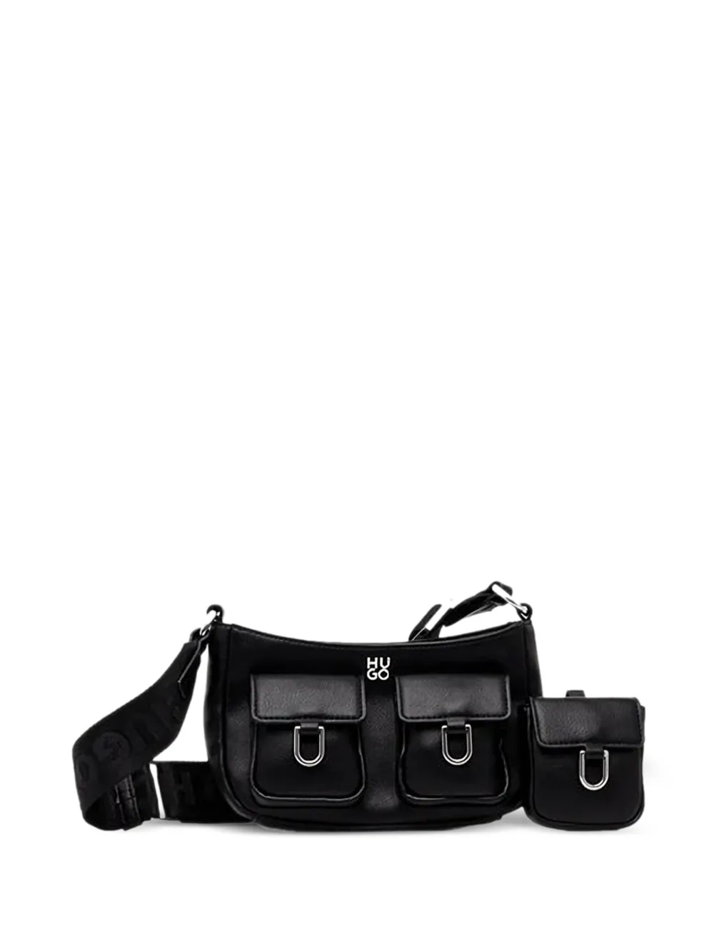 HUGO Crossbodytas met logoplakkaat Zwart