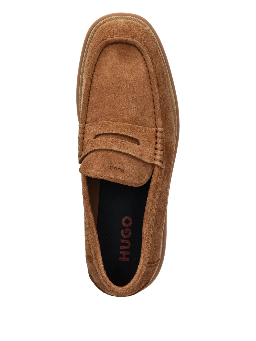 HUGO Suède loafers Bruin