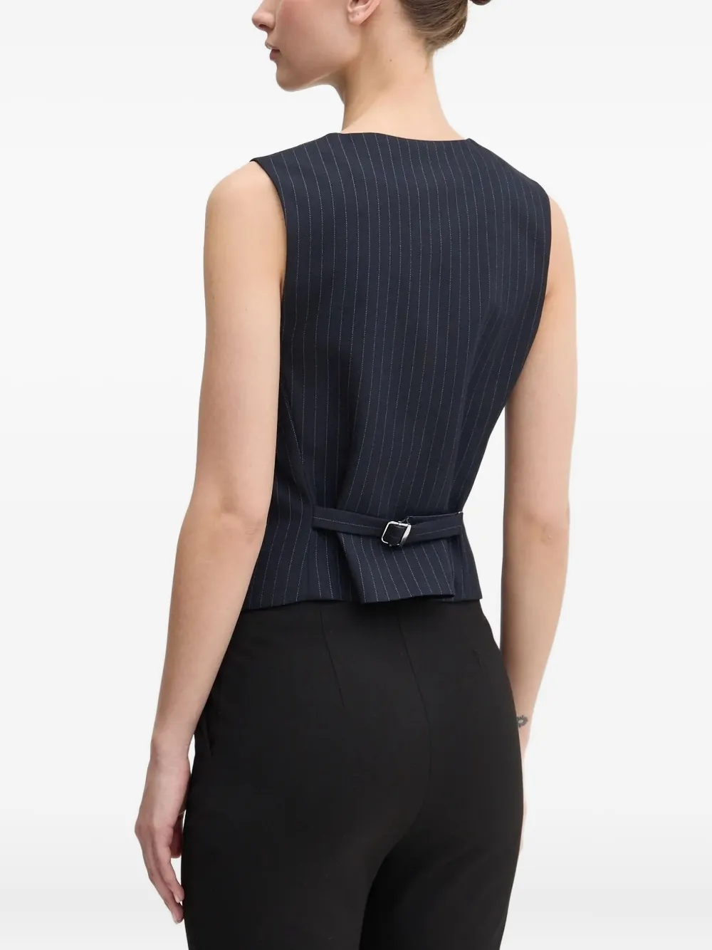 HUGO Gilet met krijtstreep Blauw
