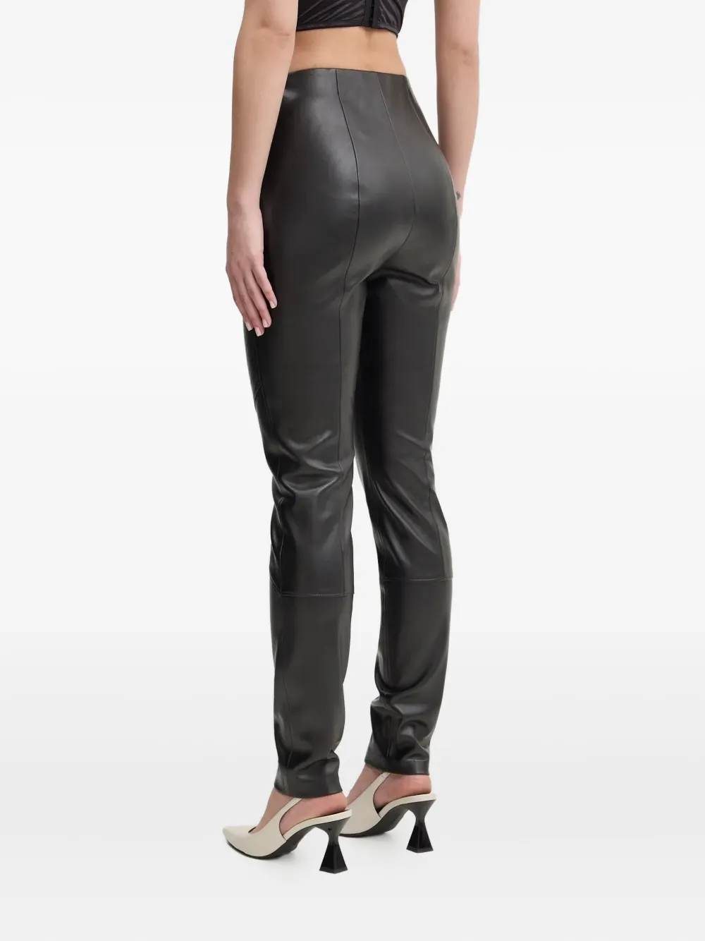 HUGO Leren broek - Zwart