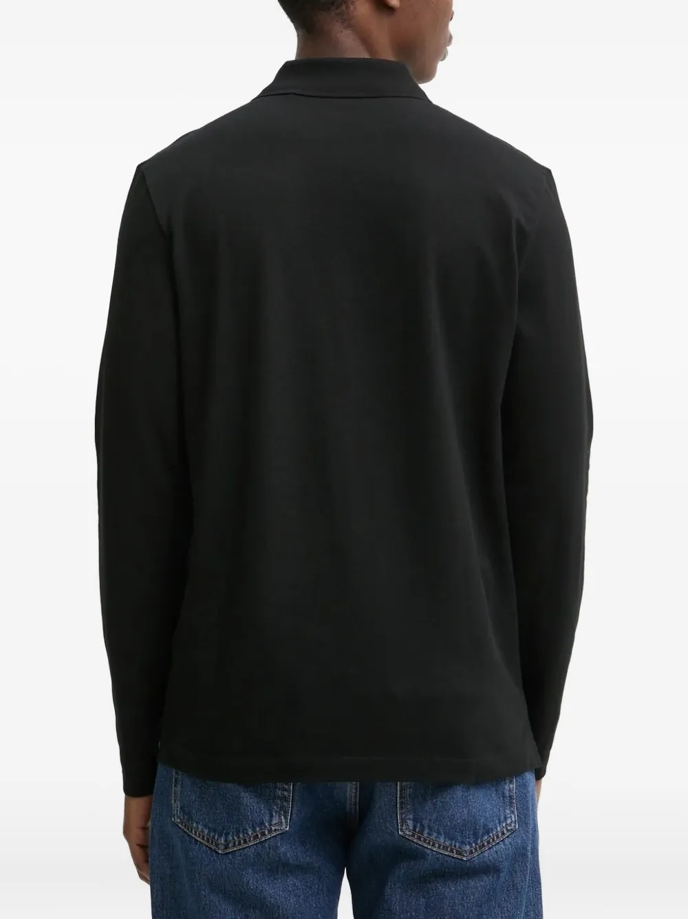 HUGO Derriko long-sleeve polo shirt - Zwart