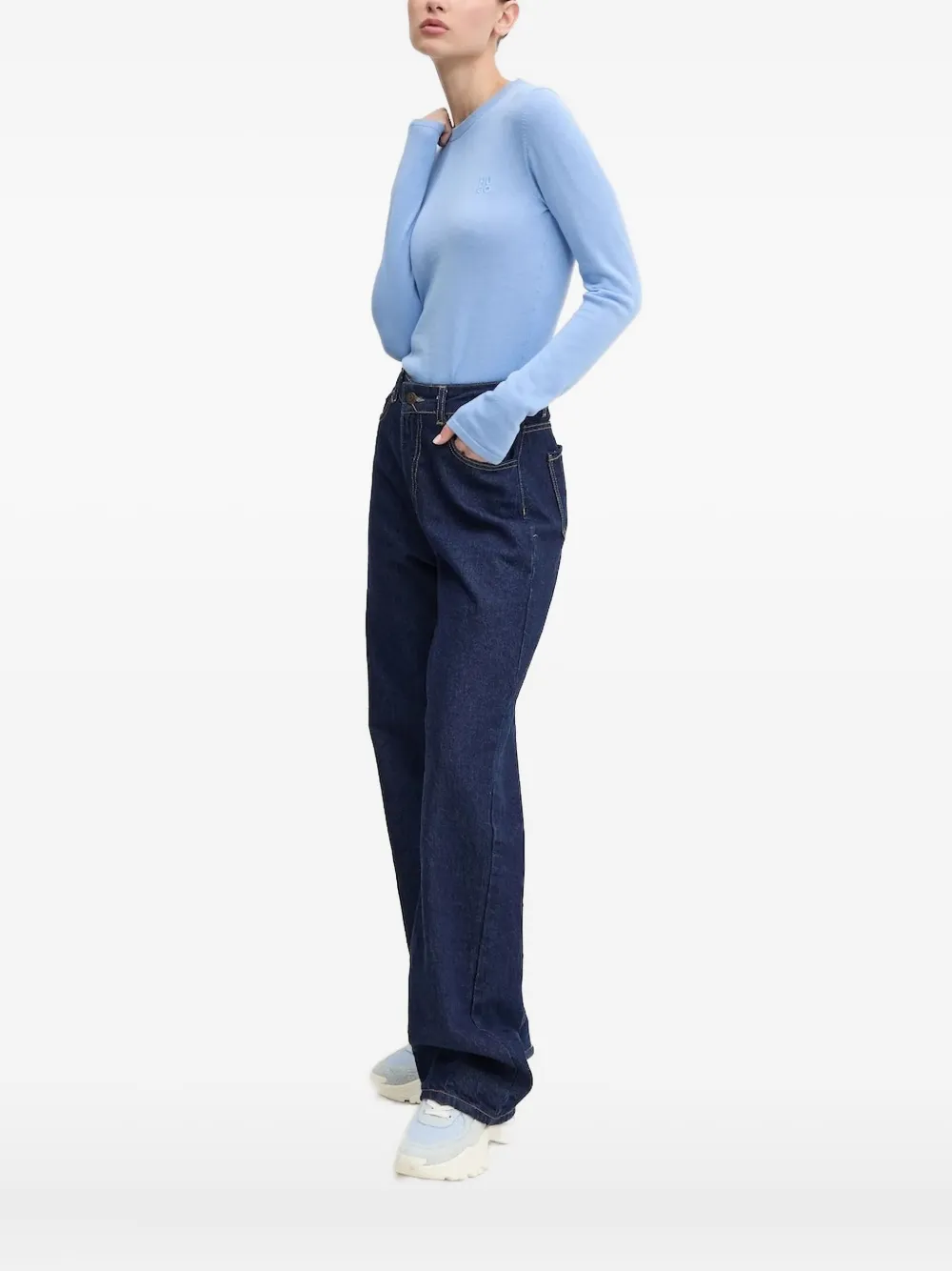 HUGO Trui met ronde hals Blauw