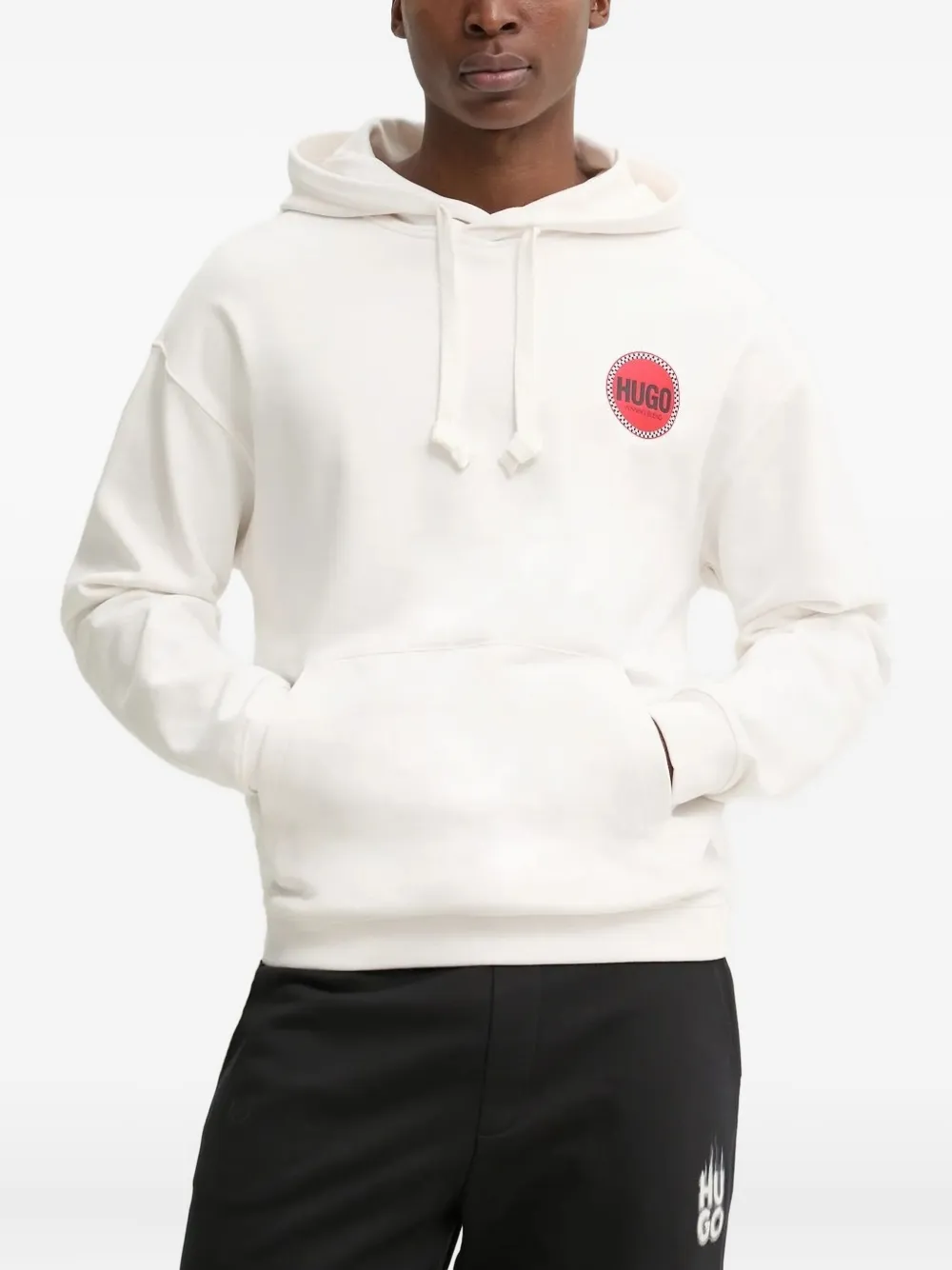HUGO Hoodie met logoprint Wit