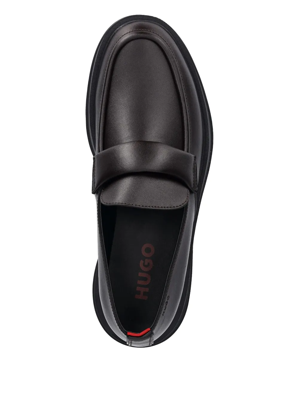 HUGO Leren loafers Zwart