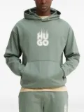 HUGO flame-print hoodie - Green