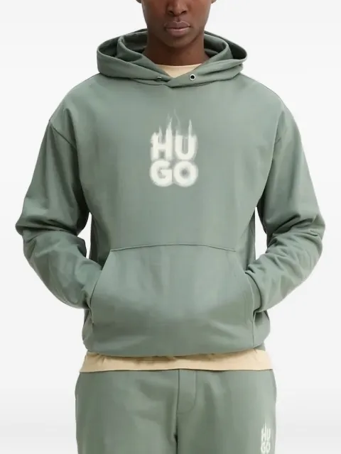 HUGO flame-print hoodie
