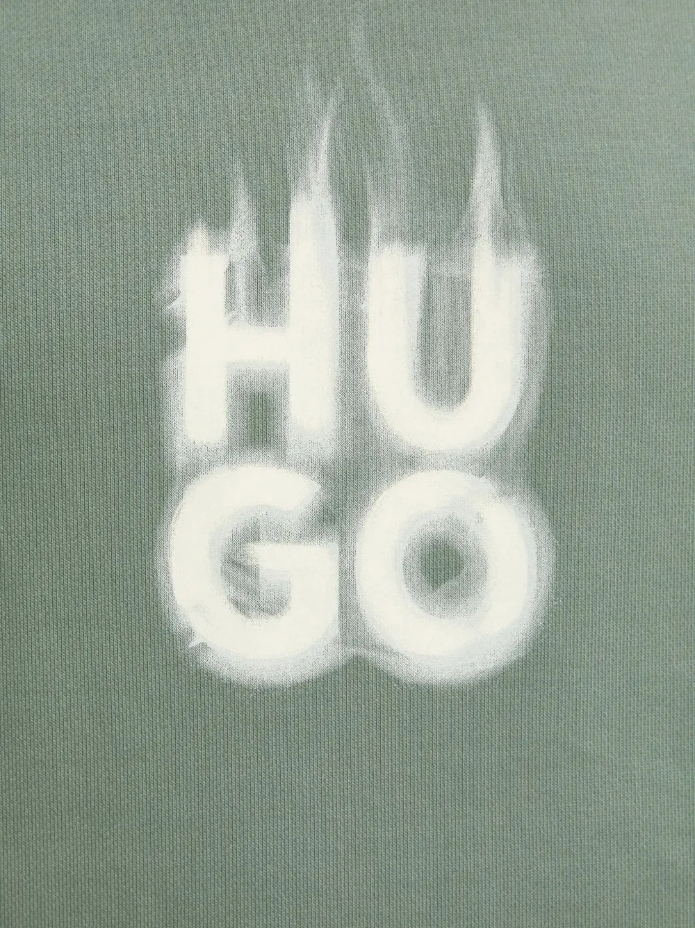 HUGO Hoodie met vlammenprint Groen