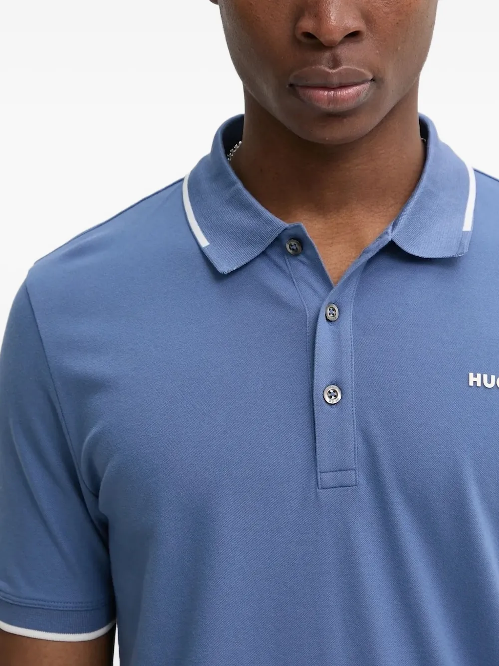 HUGO Poloshirt met logoprint Blauw