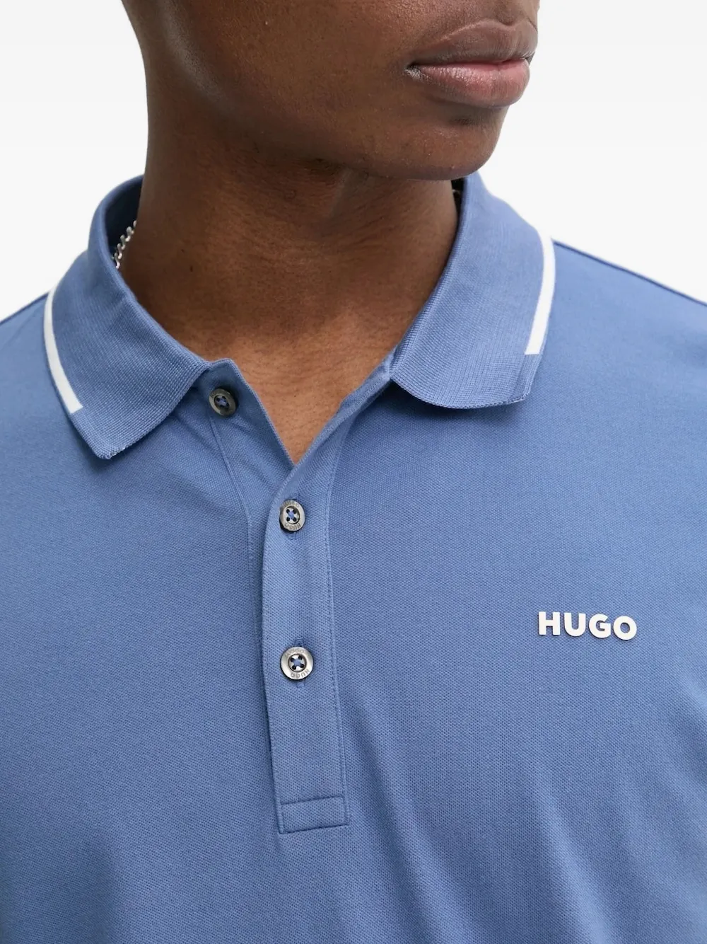 HUGO Poloshirt met logoprint Blauw