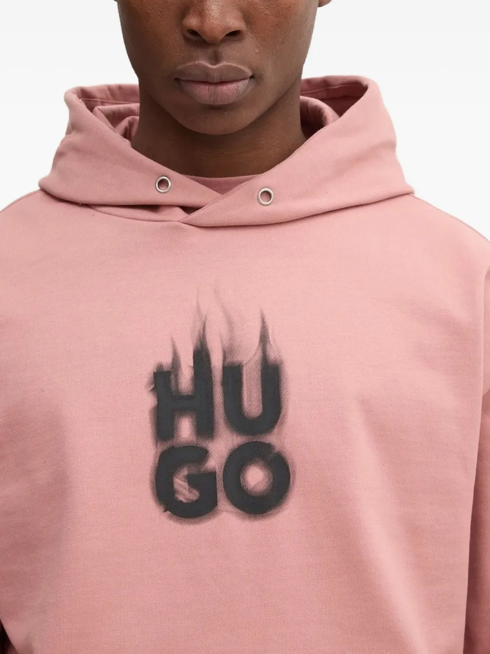 HUGO Hoodie met logoprint Roze