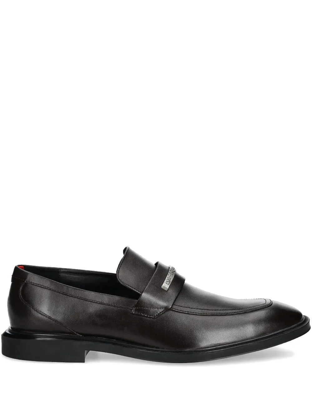 HUGO leather loafers Zwart