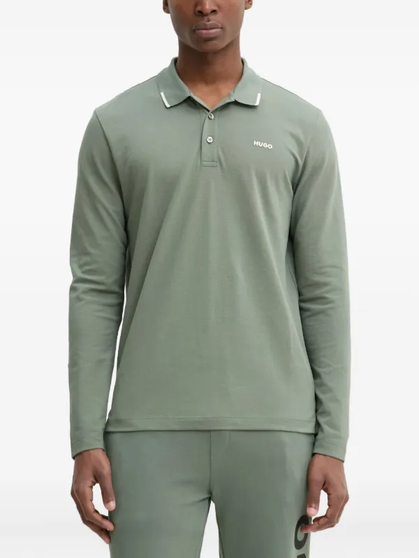 HUGO long-sleeve Polo Shirt Green FARFETCH