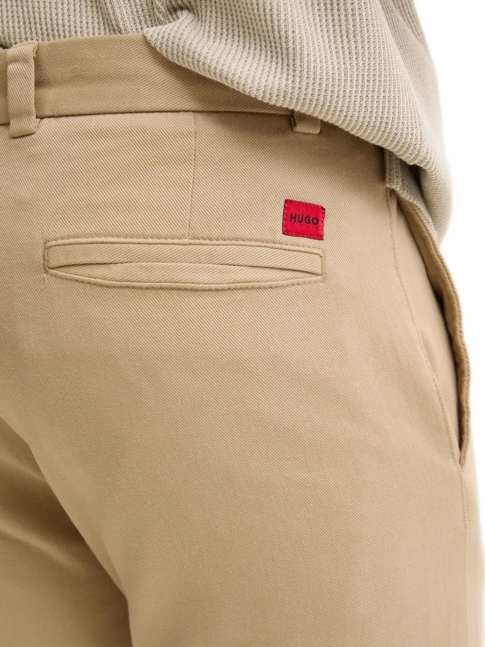 HUGO Katoenen twill broek Beige