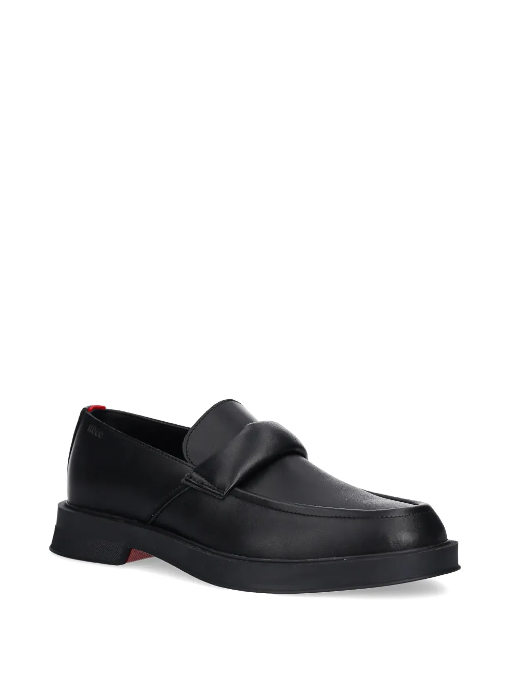 HUGO Leren loafers Zwart