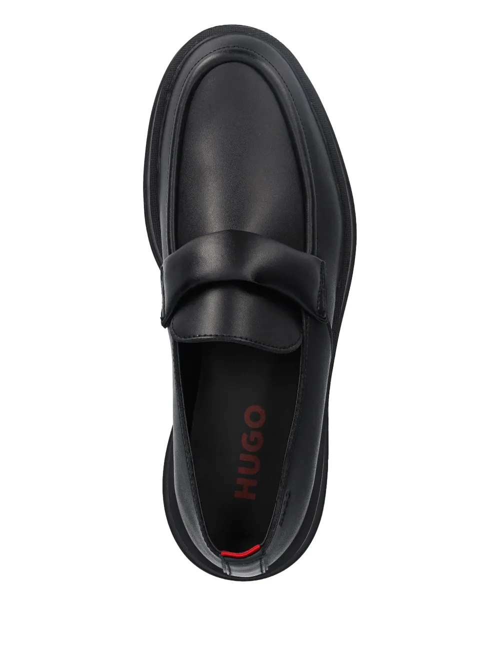 HUGO Leren loafers Zwart